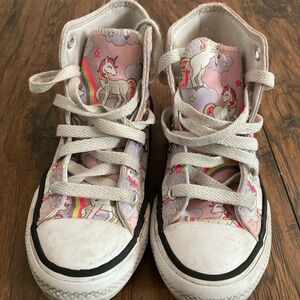 Converse Pink and White Floral Sneakers